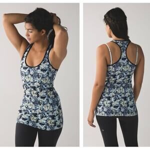 Lululemon Cool Racerback Crosscourt Petal Black Clarity Yellow / Black - Size 8